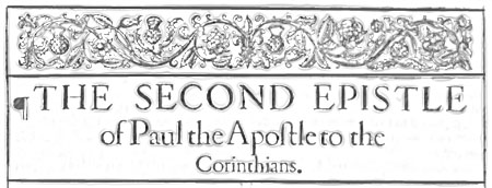 II Corinthians Artwork from A 1611 KJV