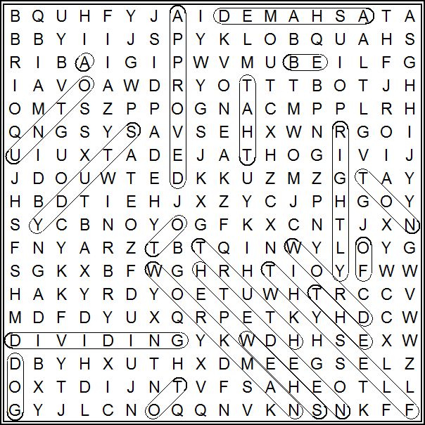Answers to II Timothy 2:15 Wordsearch