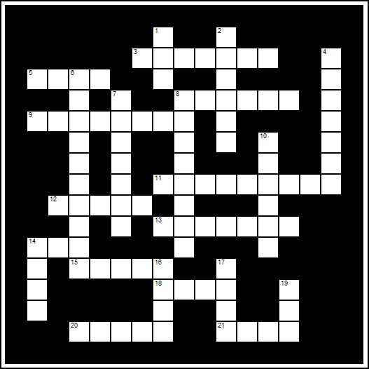 Generl Bible Knowledge Crossword Puzzle for Sunday School Lessons