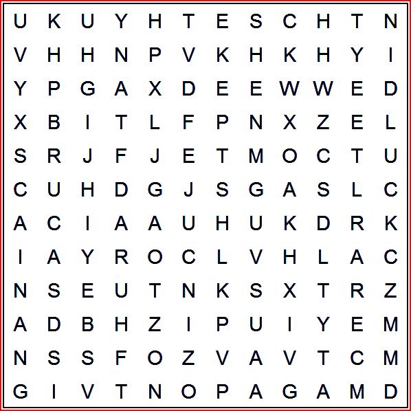 Wordsearch naming those that lived more than 900 years.